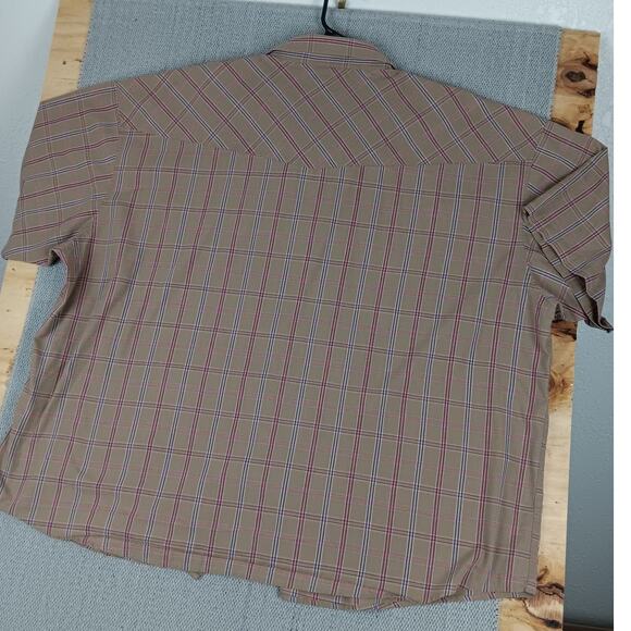 Falcon Bay Vintage Western Shirt Men's 4XL Tan Plaid Pearl Snap Rockabilly Rodeo - Picture 6 of 10